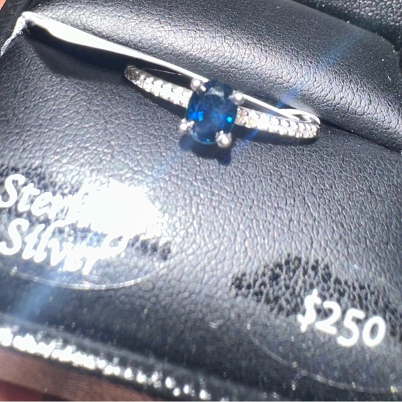 Bridge gemstones sapphire SS 1/2 SA DIA RG - Picture 1 of 1